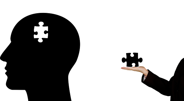 Illustration of jigsaw piece from persons mind.