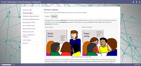 screenshot of the Collaborate resource