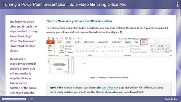 screenshot of the office mix resource