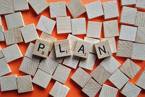 Plan written in scrabble lettering Plan written in scrabble lettering