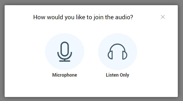 Audio options when joining Bongo meeting