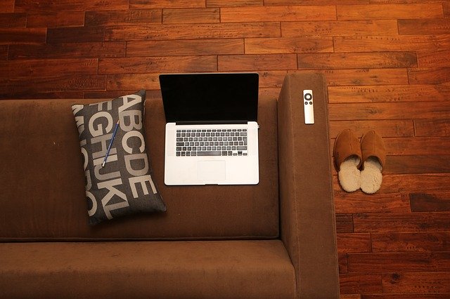 decorative image of a computer on a couch