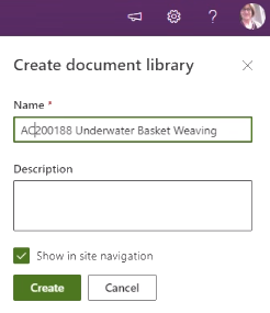 Naming the document library