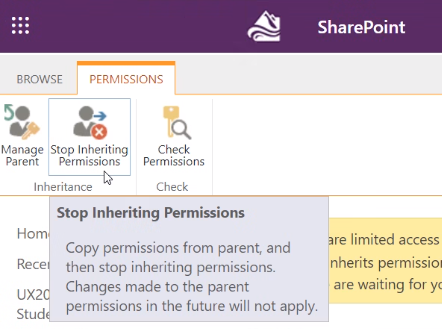Stop Inheriting Permissions