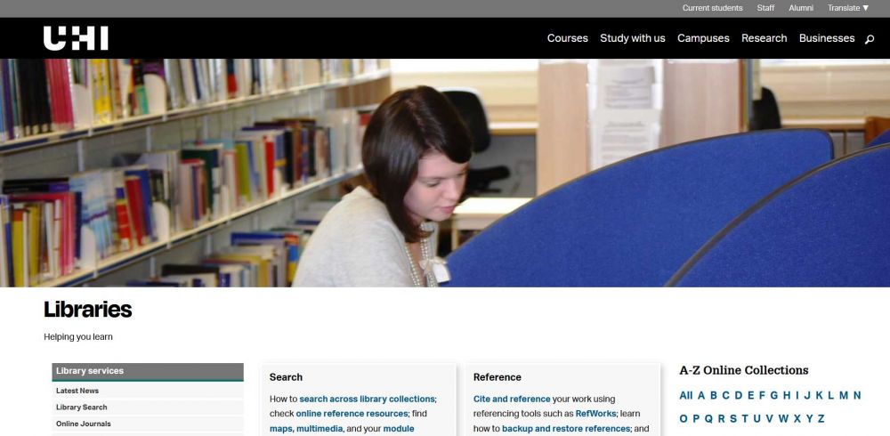 Libraries homepage