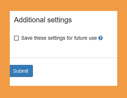 Screenshot of Additional settings area