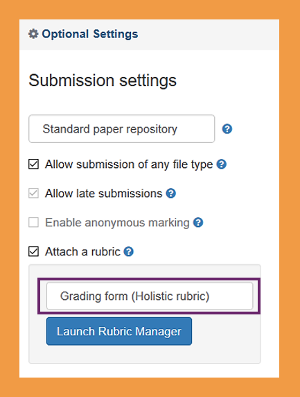 Screenshot of how to attach your Turnitin grading form