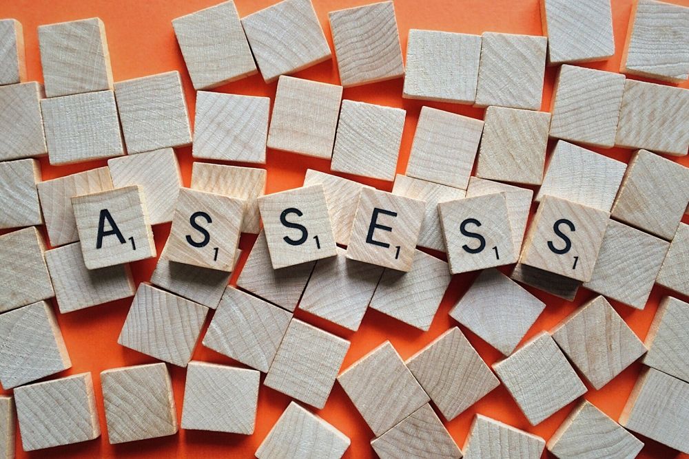 decorative image spelling out the word Assessment