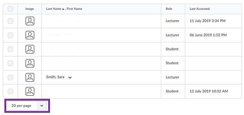 screenshot of updated classlist