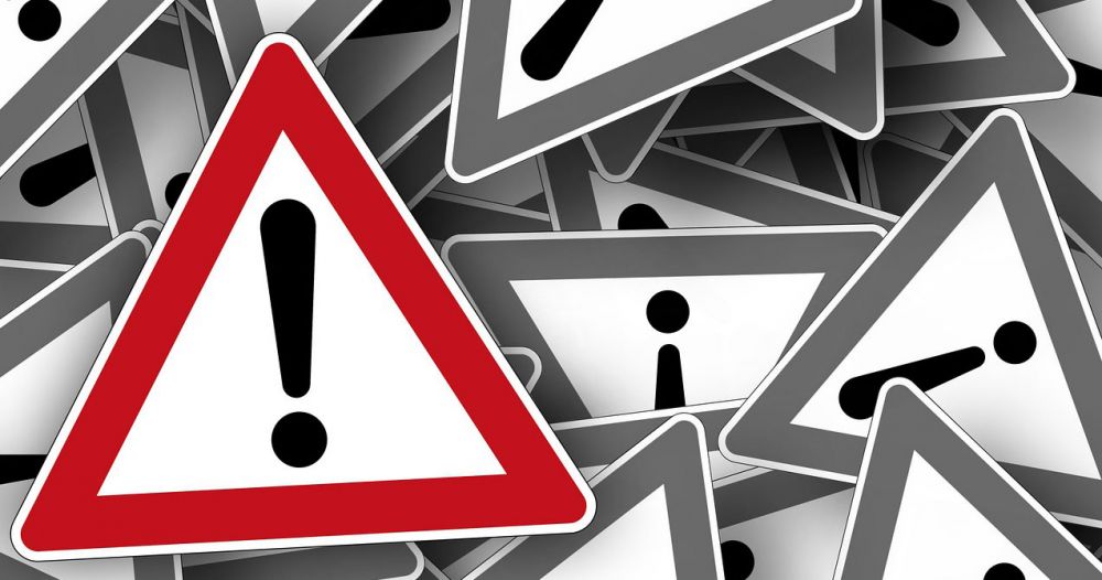 A red triange warning sign