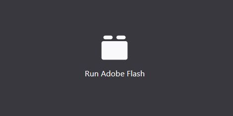 The Run Adobe Flash screen