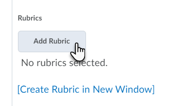 Add Rubric button